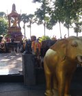 Place des éléphants avec des milliers d'offrandes